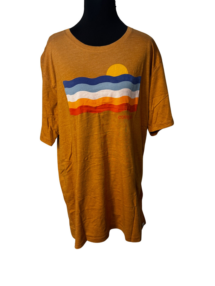 Cotopaxi Disco Wave Organic T-Shirt Men’s XL Saddle Retro Graphic NWT
