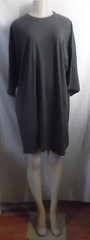 DARK GRAY CREW EXTRA LONG TSHIRT SHORT SLEEVE 35″ SLEEPSHIRT FITS M / L