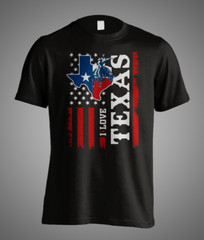 I Love Texas Pride Distressed US Flag Rodeo Cowboy Funny Gift Unisex T-Shirt