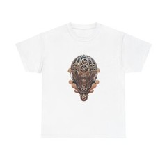 Unisex Adult T Shirt Steampunk Gears Hot Air Balloon Art Deco Fantasy Trendy Tee