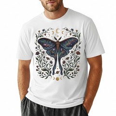 Celestial Luna Moth T-Shirt Galaxy Moon Phases Witchy Boho Nature Lover Gift