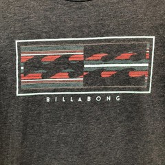 Billabong Shirt Large Adult Blue Inverse Stripes Premium Logo Graphic Tee Mens L