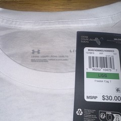 Under Armour 1370810 101 Men’s UA Freedom USA Flag T-Shirt Large White New Tags