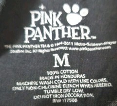 🔥 Pink Panther Shirt Mens Medium Black Crew Neck 28×19 Graphic