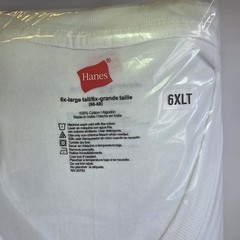 Hanes ultimate hard to find size 6X-Large Tall sealed 3 count V-neck t-shirts