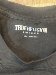 True Religion T-Shirt World Tour Black Graphic Short Sleeve | Mens Size Large
