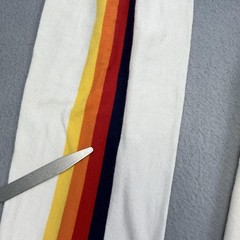 Marine Layer Shirt Mens Small White Rainbow Stripe Long Sleeve Tee Lost & Found