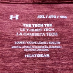 Under Armour The Tech Tee Training Shirt Men 4XL Red Heather Short Sleeve Active