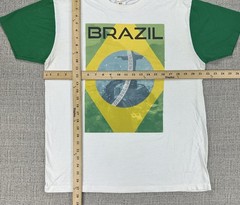 Bay Island Sportswear Brazil Shirt Mens Large Christ the Redeemer Flag Graphic