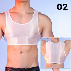 Lingerie Half Tank Top Glossy Vest Workout Sports Bras Sleeveless Undershirt