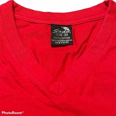 SADA Men’s V Neck T-Shirt 3XL 100% Cotton Short Sleeve Red