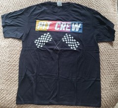 Pit Crew Racing T-Shirt Mens L Checkered Flag Port & Company 100% Cotton NEW