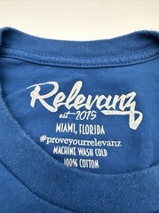 Relevanz T-Shirt Men Small Blue Spell Out Logo..#12640