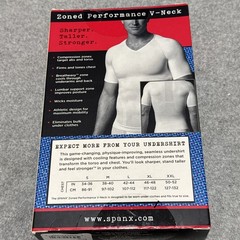 Spanx Zoned Performance V-Neck Shirt White Size XL Black New