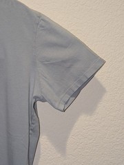 Gustin T-Shirt Mens SS Light Steel Blue Organic Cotton Made In USA Crew Neck L