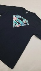 Superman Floral S Logo DC Universe Mens Size Large Shirt Black Comics