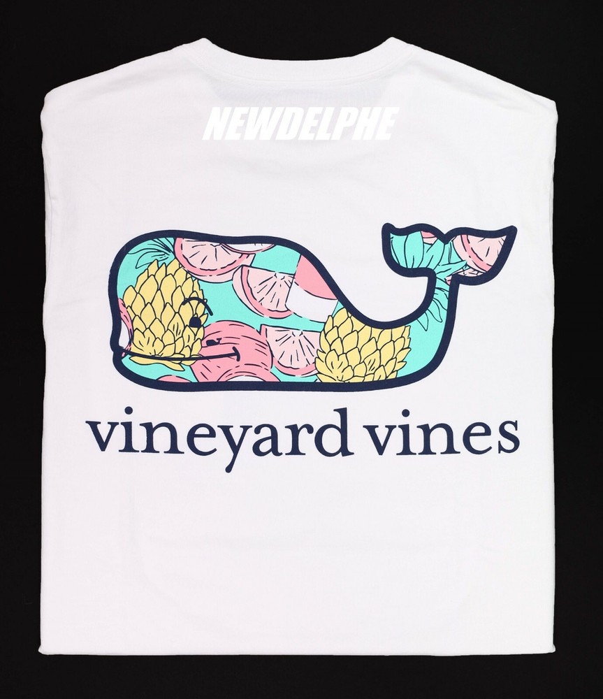 Vineyard Vines Men’s SS Whale Pocket Crew T-Shirt Tee “SS TROPICAL DRINK WHALE”