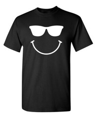 Goggles Smiling Face Sarcastic Humor Graphic Super Soft Ring Spun Funny T Shirt