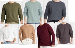 Men’s Long Sleeve TEXTURED PULLOVER Shirts Crewneck Goodfellow