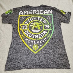 American Fighter Mens Size XLarge Gray Neon Yellow Green Logo