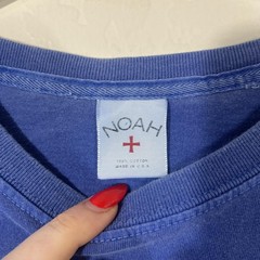 Noah Shirt Mens Small Blue Long Sleeve Pocket Crewneck Tee Made USA Casual