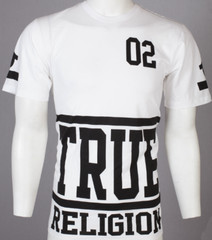 $95 TRUE RELIGION White Black STARTER Oversized Fit Designer Graphic T-shirt NWT
