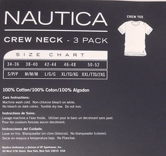 3 GENUINE NAUTICA MENS COTTON WHITE CREW-NECK S M L XL XXL T-SHIRTS UNDERSHIRTS