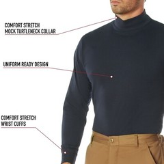 Rothco Turtleneck Warm High Collar Neck Uniform Long Sleeve Mock Shirt Sweater
