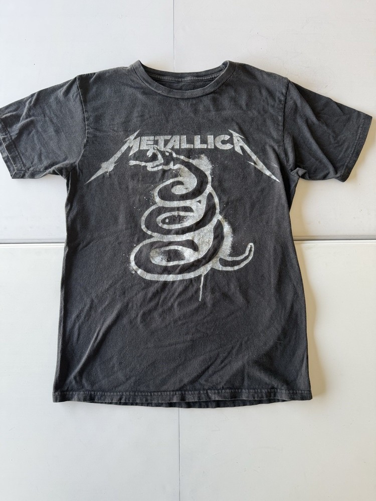 Metallica Snake Black Album T-Shirt Size Small Black Graphic Tee