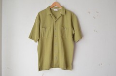 men’s grass green half buttoned henley collared tee t-shirt