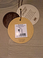 Common People Waffle Knit Tee Shirt Ribbed Stone/Tan Size Large NWT $75