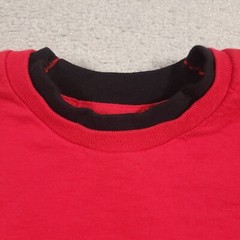 Vtg Fruit of the Loom T-Shirt Mens Medium Two Toned Red Black Single Stitch USA