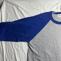 Shaka Active Baseball Shirt Mens XL Blue Heather Gray 3/4 Sleeve Blank