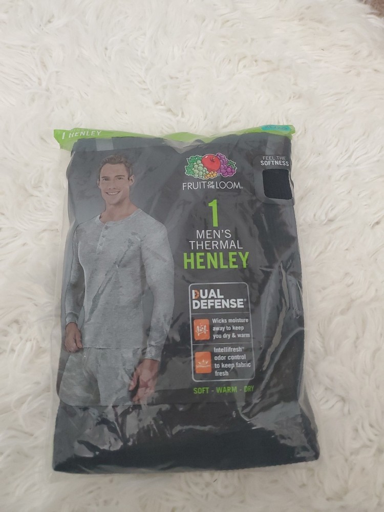 Fruit Of The Loom 2019 Men’s Thermal Henley XL/XG