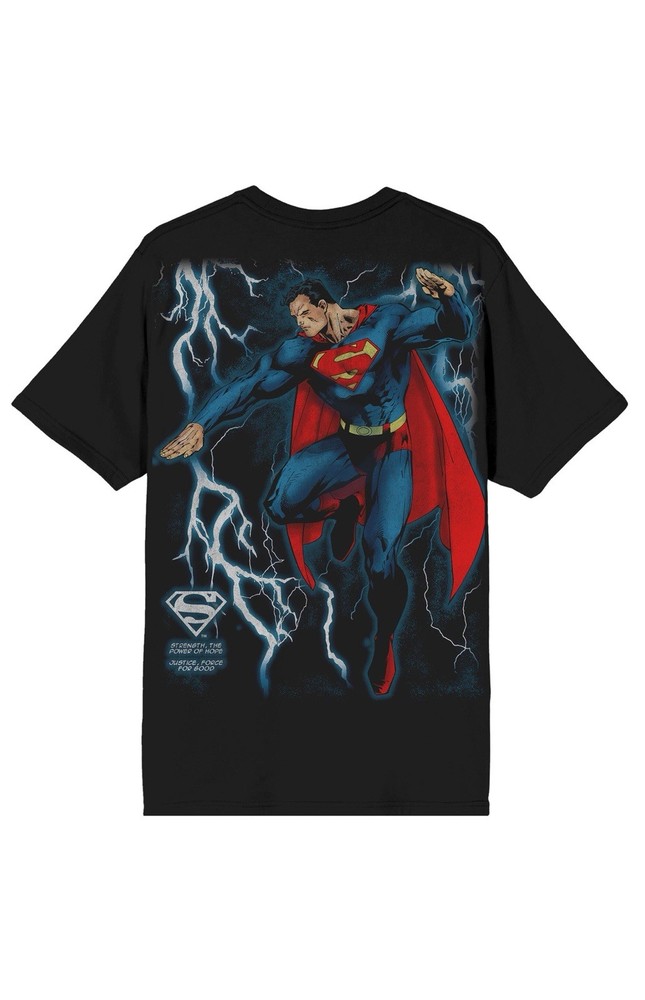 DC Comics Superman Lightning Graphic Men’s T-Shirt Size Medium Black