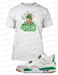 420 Smoking Graphic Sneaker Tee Shirt Hip Hop J4 Pine Big Tall Pro Club Shaka t