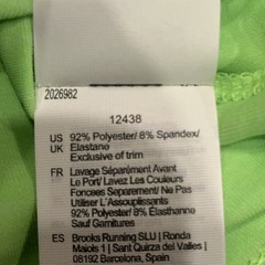Brooks Luxe T-Shirt Mens Medium Stretch Short Sleeve Neon Limeade Running UPF
