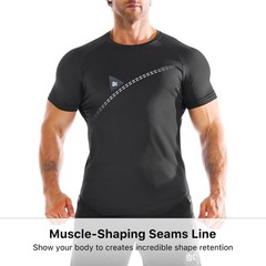 3 Pack Men’s Irregular Muscle Gym Shirts Quick Dry Sun Protection Workout Ath…