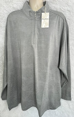 Tommy Bahama Big & Tall Men’s Size 2XLB Gray Half Zip Monsterra Fade Shirt NWT