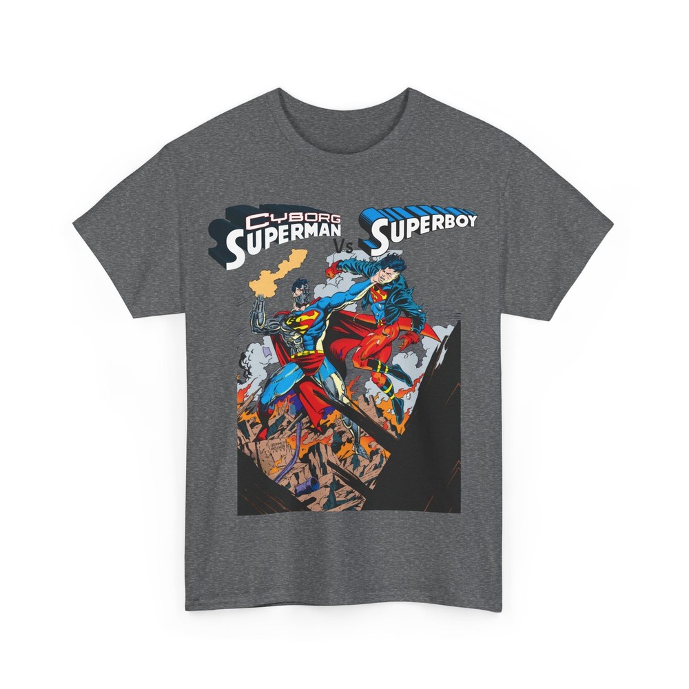 Cyborg Superman Vs Superboy T-Shirt – Tom Grummett Art – DC Comics