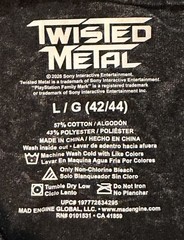 Twisted Metal PlayStation Graphic T‑Shirt Large Black Mineral Wash Flaming Clown