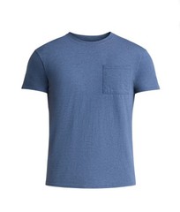 ATHLETIC WORKS Men’s 3XL (54-56) Pocket Cotton Tee Short Sleeve • Blue Cove