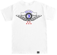 Men’s white or black T-shirt to match with Jordan Retro 3 True Blue