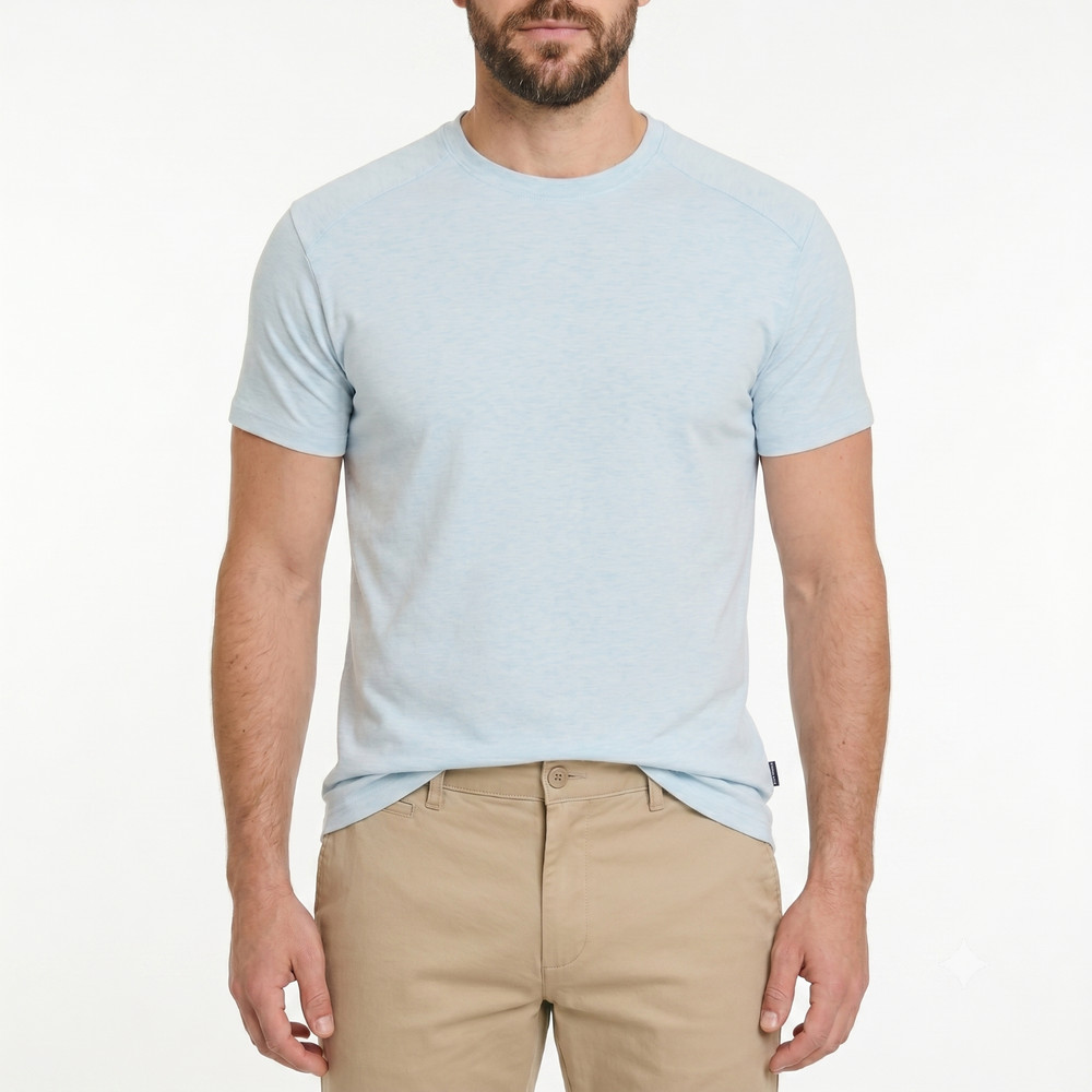 Kenneth Cole Men’s Slim Fit Crewneck Tee T-Shirt 4-Way Stretch Heathered S-XXL