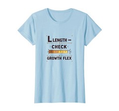 Length Check Growth Flex Hair Progress Design T-Shirt, Women, Baby Blue, Small