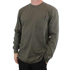 Dickies’ Men’s T-Shirt Crew Neck Long Sleeve Heavyweight Jersey with Pocket