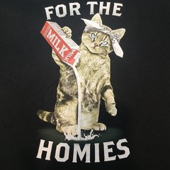 Cat tee shirt for the homies milk size small gothcore festival retro black