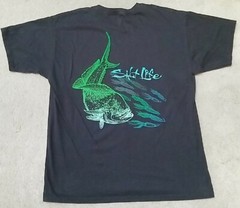 SALT LIFE GROUPER AND SQUID Salt Life Black & Neon Green T-Shirt Men’s XL