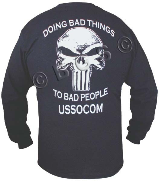 SOCOM Navy Seals Delta Force L/S T shirt S thru 3X BLACK Spec Ops Special Forces