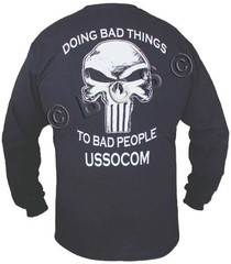 SOCOM Navy Seals Delta Force L/S T shirt S thru 3X BLACK Spec Ops Special Forces